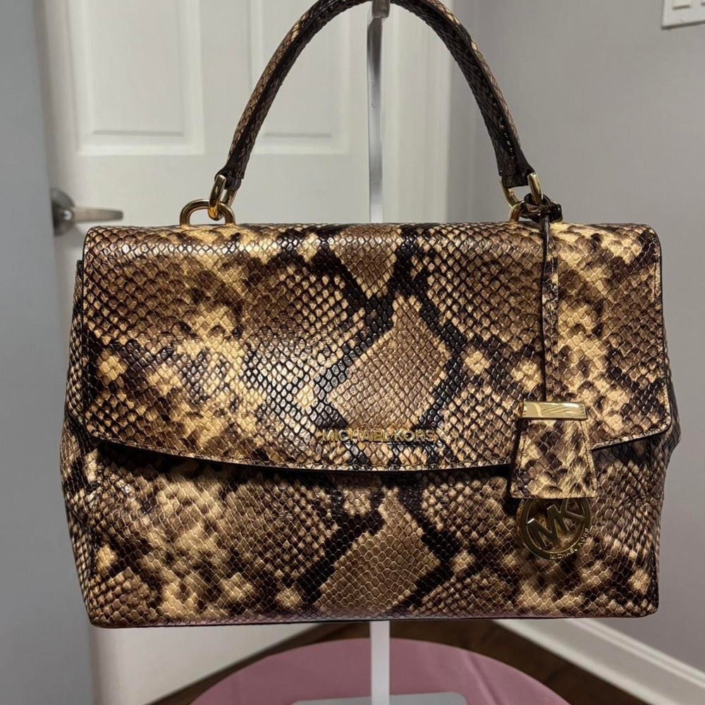 Michael Kors Ava Medium Python Satchel Bag